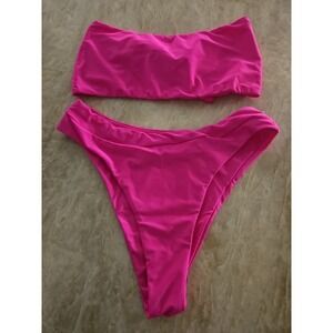 Womens Floerns Boho 2 Pcs Hot Pink Bathingsuit.  L
